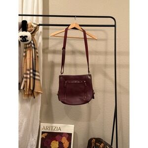 Roma Leathers genuine pebbled concealed carry (CCW) crossbody handbag burgundy